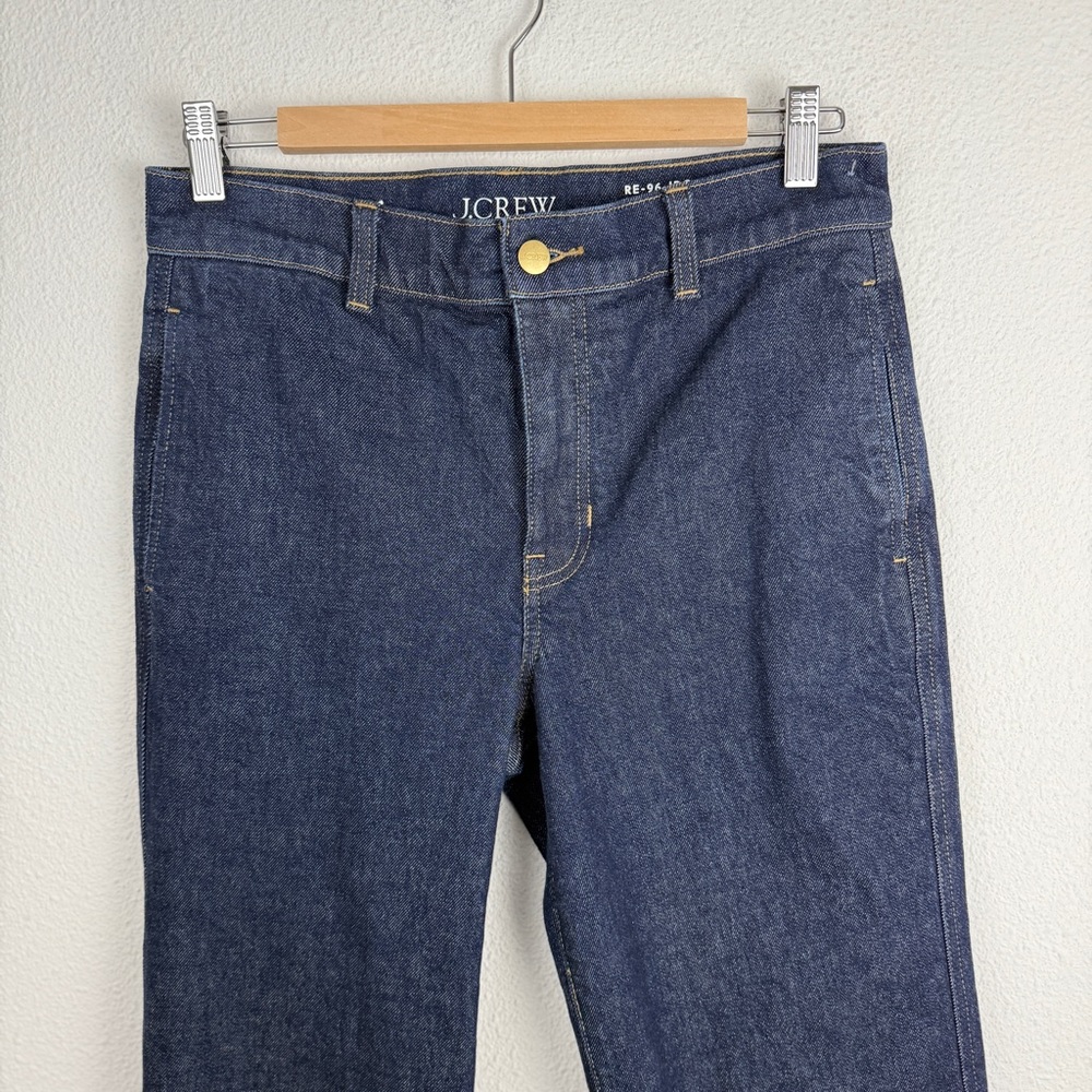 J. Crew ‘96 Slim Wide Trouser Denim Dark Blue Women's Flare Jeans 26 - Picture 6 of 11